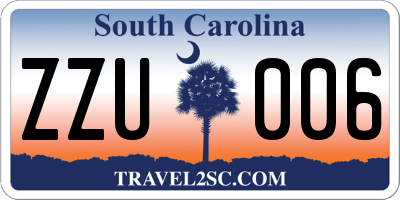 SC license plate ZZU006