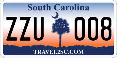 SC license plate ZZU008