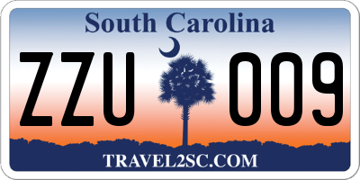 SC license plate ZZU009