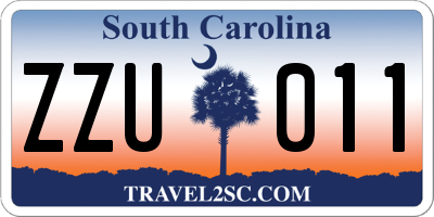 SC license plate ZZU011
