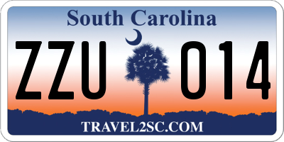 SC license plate ZZU014