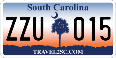 SC license plate ZZU015