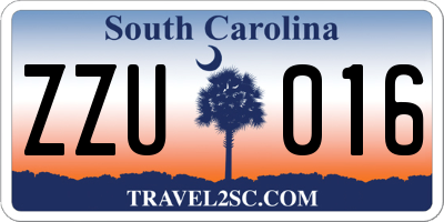 SC license plate ZZU016