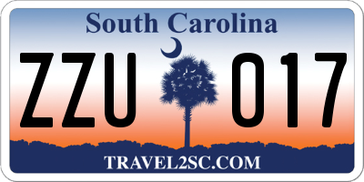 SC license plate ZZU017