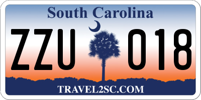 SC license plate ZZU018