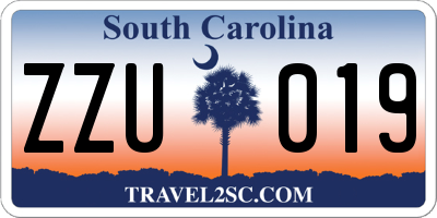 SC license plate ZZU019
