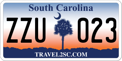 SC license plate ZZU023