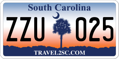 SC license plate ZZU025