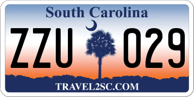 SC license plate ZZU029