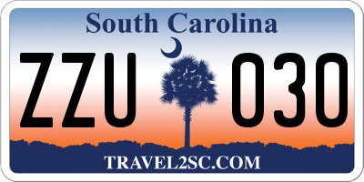 SC license plate ZZU030