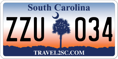 SC license plate ZZU034