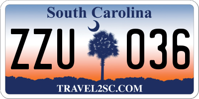 SC license plate ZZU036