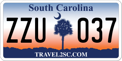 SC license plate ZZU037