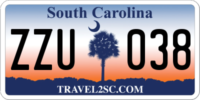 SC license plate ZZU038