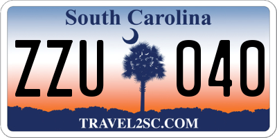 SC license plate ZZU040