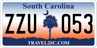 SC license plate ZZU053