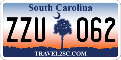 SC license plate ZZU062