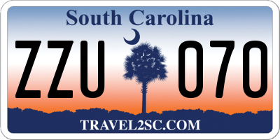 SC license plate ZZU070