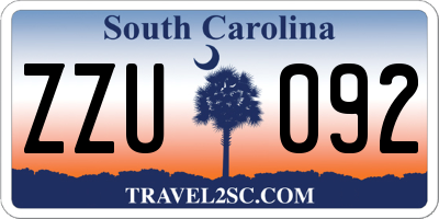 SC license plate ZZU092