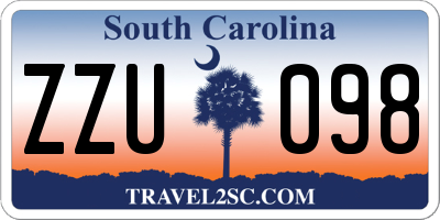 SC license plate ZZU098