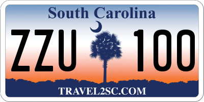 SC license plate ZZU100