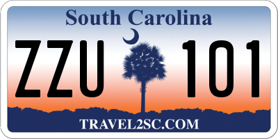 SC license plate ZZU101