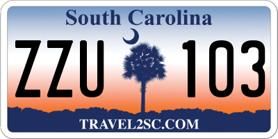 SC license plate ZZU103