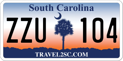 SC license plate ZZU104