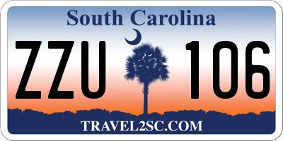SC license plate ZZU106