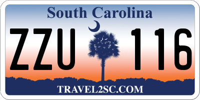 SC license plate ZZU116