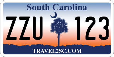 SC license plate ZZU123