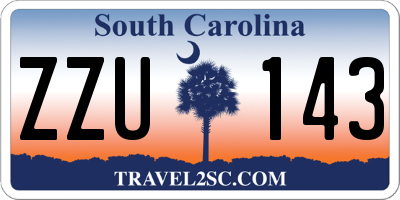SC license plate ZZU143