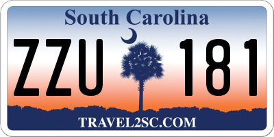 SC license plate ZZU181