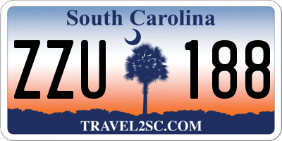 SC license plate ZZU188