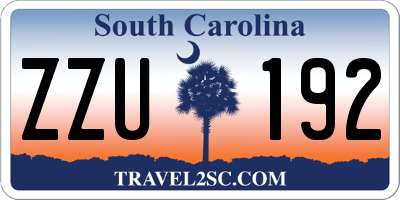 SC license plate ZZU192