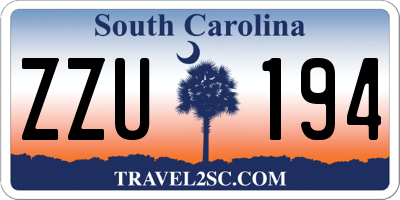 SC license plate ZZU194