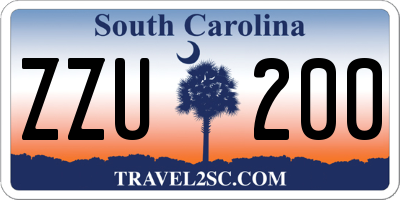SC license plate ZZU200