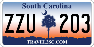 SC license plate ZZU203