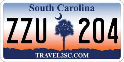 SC license plate ZZU204