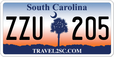 SC license plate ZZU205