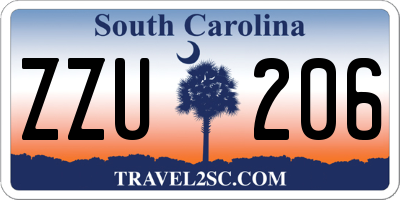 SC license plate ZZU206