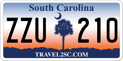 SC license plate ZZU210