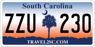 SC license plate ZZU230