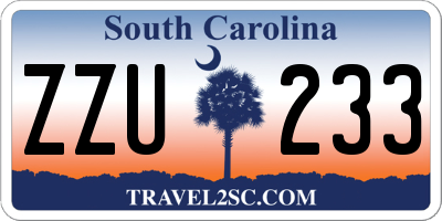 SC license plate ZZU233