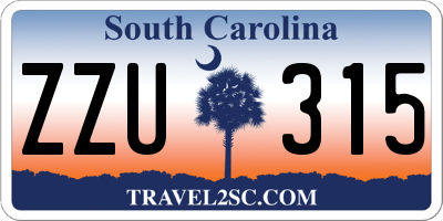 SC license plate ZZU315