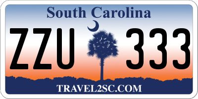 SC license plate ZZU333