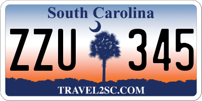 SC license plate ZZU345
