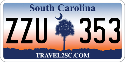 SC license plate ZZU353