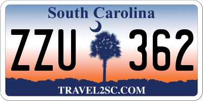 SC license plate ZZU362