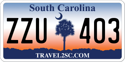 SC license plate ZZU403